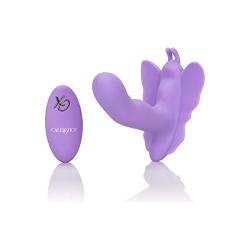 CalExotics Venus Butterfly Silicone Remote Rocking Penis – Hands Free Strap On Personal Massager Probe with Controller – Waterproof Adult Vibrator Sex Toy for Couples - Purple