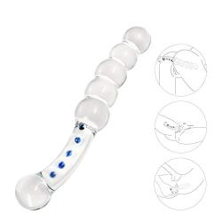 Sexbaby Glass Dildo Crystal Anal Plug Personal Massager for G-Spot Stimulation, 9.6 Ounce