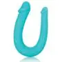 CalExotics Silicone Double Dong – AC DC Dong – Double Penetration Dildo for Women – Adult Probe Fetish Sex Toy for Couples - Teal