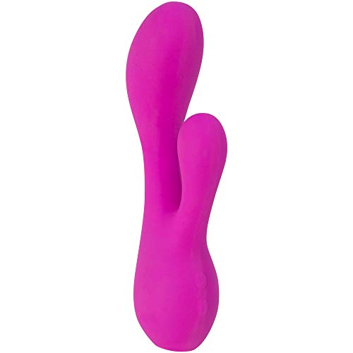 Pure Love New Squeeze-Control Dual Hug Vibrator, Rechargeable, and Waterproof Massage Wand, Memory Function, Adult Sex Toy, Pink Color