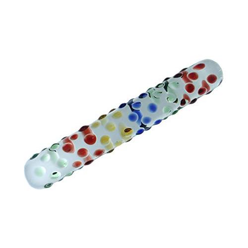 Don Wand Glass Pleasure Wand, Rainbow Mege Nubby Don Wand Glass Pleasure Wand, Rainbow Mege Nubby