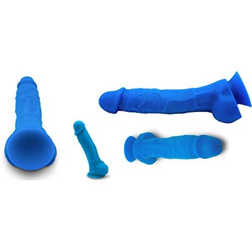 &quotPerfect Fit" 6 Inch Silicone Dildo - Blue Platinum Grade Silicone With Suction Cup