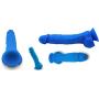 &quotPerfect Fit" 6 Inch Silicone Dildo - Blue Platinum Grade Silicone With Suction Cup