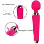 USB Rechargeable,100% Waterproof and Quiet,Wireless & Travel Friendly,G-spot Sex Vibrator,Powerful Magic Wand Massager (Pink)