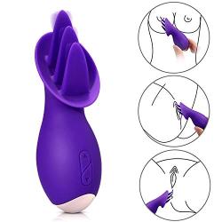 Clitorial Toy for Women, Mini Tongue Clit Vibrator with 10 Vibration Modes, Rechargeable Oral Nipple Stimulator Sex Toy for Women and Couples (Purple)