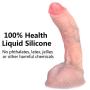 Hyper Realistic Ultra-soft silicone Dildo Lifelike Vein Superior Penis Dual Layer Liquid Silicone Bendable Penis with Suction Cup Adult Sex Massage Masturbation Toys for Women 8.8 inch (Natural Flesh)