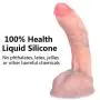 Hyper Realistic Ultra-soft silicone Dildo Lifelike Vein Superior Penis Dual Layer Liquid Silicone Bendable Penis with Suction Cup Adult Sex Massage Masturbation Toys for Women 8.8 inch (Natural Flesh)