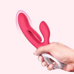 iBall Rabbit Vibrator Dildo, G Spot Vibrating Wand Massager Handdold with 3 Motors, Silicone Clitorial Stimulator Massager Cordless Rechargeable for Women Masturbation and Couple Fun