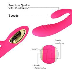 Electric Dual Motor Magic Vibrating Dildo, Personal USB Rechargeable Waterproof Vibrator With 10 Vibration Modes For Women and Couples