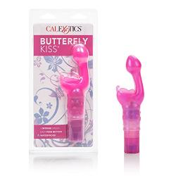 CalExotics Original Butterfly Kiss Vibrator - Multi-Speed Waterproof Vibe – Adult Sex Toys for Couples - Clitoral G Spot Massager – Pink