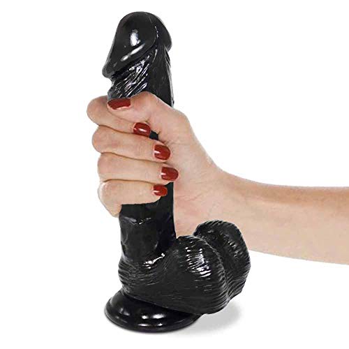 G-aouZhi Soft and High Quality Waterproof PVC Wand Massager for Adult Women Personal Handfree Play with Powerful Sucker Black Easy to Clean