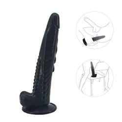 Romi Animal Big Dildo Long Realistic Anal Plugs Long Crocodile Animal Penis for Men and Women Waterproof Adult Toy Cock (Black)