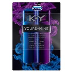 Couples Lubricant, K-Y Yours and Mine Lube for Him and Her, Couples Personal Lubricant and Intimate Gel, 2 Count, 1.5 Fl Oz