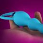 Vibrating Butt Plug Flexible Anal Beads Vibrating Anal Sex Toy Prostate Massager for Men and Women(Blue)