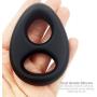 Lesige Cock Ring Stimulation Penis Ring Super Stretchy with Dual Holes Medical Pure Silicone for Penis Male Sex Toy - Regular Size (Black)