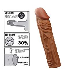 Penis Sleeve Reusable Condoms for Men Penis Enlargement Delay Ejacuation Trainer Penisring Condones Safer (B2)