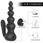 Risunpet Anal Vibrator Prostate Massager for Men,10 Speeds Silicone Rechargeable and Waterproof G-Spots Pull Beads Vaginal Sex Toy Butt Plug for Women, Prostate Spot Stimulator Adult Sex Toy