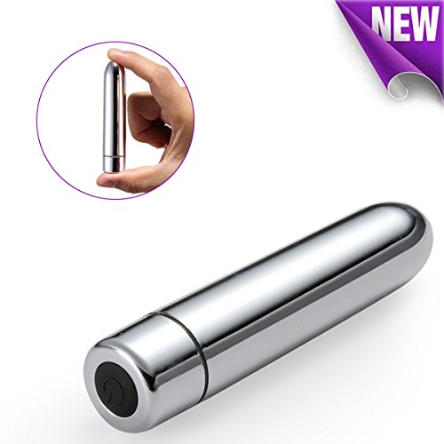 Bantie Mini Pocket Bullet Vibrator Massager Rechargeable for Travel - Vibrating Mini Wand Portable Waterproof Bullet Viberate Toys & Waterproof Dildo Adult Sex Toy-Silver