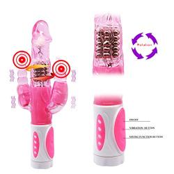 3 in 1 Rabbit Anal G Spot Dildo Vibrator Vibrator 360 Degree Rotation Rabbit Vibrator Sex Toy for Women