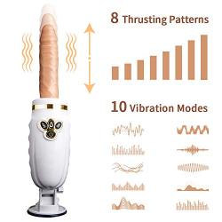 WeDol Automatic Thrusting Dildo Sex Machine for Women Hands-Free Sex Fun with 8 Powerful Thrusting Actions 10 Vibration Modes Remote Control Heating Realistic Vibrating Dildo Female Love Machine