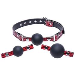 Master Series Crimson Tied Triad Interchangeable Silicone Ball Gag