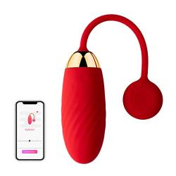 Bullet G Spot Travel Vibrator APP Wireless Remote Control Vibrating Plug Swirled Design with Multifaceted Vibrations SVAKOM Ella Sex Toy for Woman &Couple with Clit Stimulator Clitoris Vagina