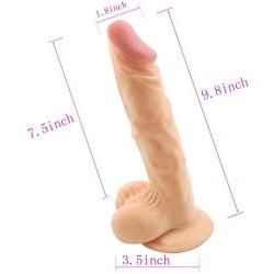 KissyBody 9.6 inch Orgasmic Thrusting Waterproof Stimulate Stimulation G-spot Vagina Vulva Clitoris Penis Cock TPE Dildo Masturbation Massager Stick with Suction Cup