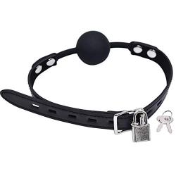 YiFeng Silicone SM Mouth Ball Gag with Adjustable Strap Restraint Slave Bondage Fetish (Black)