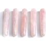 Top Plaza Natural Rose Quartz Crystal Massage Wand Acupuncture Therapy Treatment Stick Point Gua Sha Scraping Tool