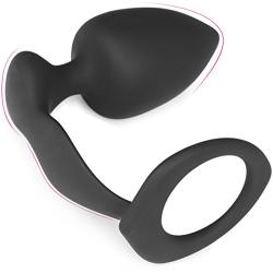 FST Silicone Cock Ring with Huge Anal Plug Prostate Massager and Penis Ring Stimulator Combo