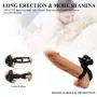 Vibrating Penis Ring with Tongue, Male Cock Ring & Clitoral G-Spot Bullet Vibrator Clitoris Stimulators Powerful Sex Toys for Couple Prolong Sexual Pleasure Rechargeable (Black)