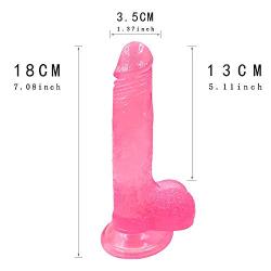 Large Special Artifact Vibrant Training Toys for Beginners Can Bring You Real Skin Feelings, 7 Inch Crystal Pink St!ck for Women (to Improve Your Love Skills)