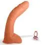 LeLuv Dildo Big Bent 10 Inch Realistic Suction Cup Thick Veiny Curved Vanilla Bundle with Vibrating Cock Ring LeLuv Dildo Big Bent 10 Inch Realistic Suction Cup Thick Veiny Curved Vanilla Bundle with Vibrating Cock Ring