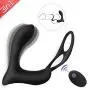 Movitip Butt Plug Remote Control Male Prostate Massager Torso with Penis Ring and Ball Loop，10 Vibration Mode Rechargeable Anal Sex Toy Waterproof G-spot Vibrating Stimulator for Couple