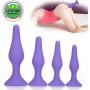 Adullt Toys for Couple-Massagers -4Pcs/Set Soft Medical Silicone Trainer Kit Ana.le Pl/ugs Beginner Set for Women and Men (Purple)