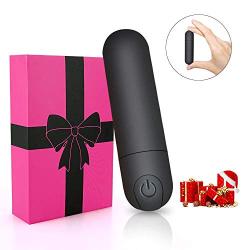 G Spot Bullet Dildo Vibrator Nipple Clitoris Stimulator USB Rechargeable for Travel - 10 Modes Portable Waterproof Mini Orgasm Vaginal Anal Massager Adult Sex Toys for Women（Black）