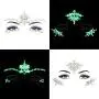 Noctilucent Face Gems Luminous Temporary Tattoo Stickers Acrylic Crystal Glitter Stickers Waterproof Face Jewels Rainbow Tears Rhinestone for Party, Rave Festival, Dress-up of ZLXIN(8 Pcs A Set)