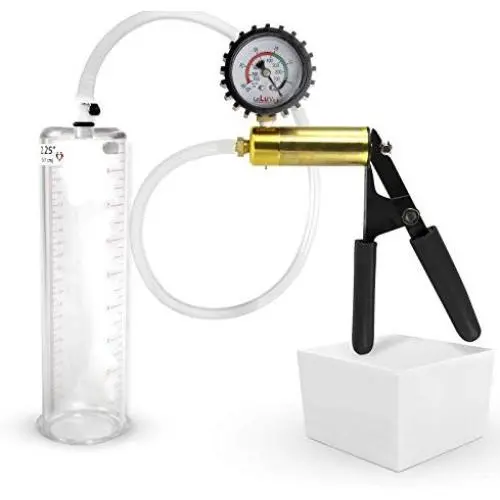 LeLuv Ultima Mens Vacuum Enhancement Pump Black Protected Gauge Handle 9 x 2.25 inch Cylinder LeLuv Ultima Mens Vacuum Enhancement Pump Black Protected Gauge Handle 9 x 2.25 inch Cylinder