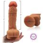 Realistic Silicone Dildo with Suction Cup – Adorime Double Layer Lifelike Penis Dong Cock Anal Sex Toys for Women Masturbation