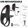 Vibrating Penis Ring, Enlove, Silicone Dual Cock Ring with 10M Remote Control 10 Vibrations for Male Enhancing Erection and Female Clitoral Orgasm, Clitoral Rabbit Vibrator Adults Sex Toys for Couples