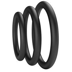 Beauty Molly Superior Silicon Penis Cock Ring Set Crings Erection Enhancing c-Ring for Men Adult Sex Toys, 3 Rings