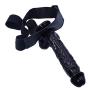 ISABELA CLS Black Realistic Waterproof Men or Female Toys Hollow Strap-On-9.25in