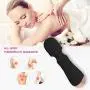 Mini Wand Massager - 12 Frequency Mode Rechargeable Wireless Waterproof Small Massager - Family Health Handheld Sports Massage Equipment and Gifts (Black)