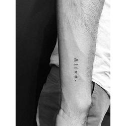 6 Sheets Temporary Tattoo Small Sticker 26 Black Letters Waterproof Number Tatuajes Tattoos Waterproof Tattoo Alphabet