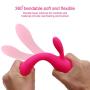 MEIPER Computer LED Rotating Light Vibrator Silent Force with USB Cable Rechargeable Gift Set - -Waterproof Powerful Multi Speed Vibration Perfect on Back Legs Hand Pains Sports Recovery (pink-mr828)