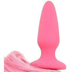 Silky Smooth Silicone Unicorn Tail Butt Plug (Pink) Perfect for Cosplay and Jo H20 Water Based Lube (1 Oz.)