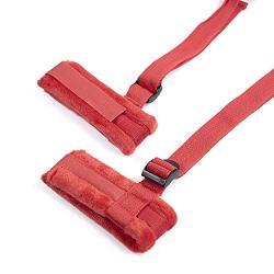 Feeke Neck Arm Tethered Set Wrist Thigh Ties with Pillow Bundle Binding Split Leg Adult Toys DEPUR (Color : Red)