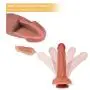 SXOVO Liquid Silicone G-spot Stimulator, 9.8 inch Double Layered Fake Penis with Strong Suction Cup for Hands-Free Play, Huge Realistic Dildo Anal Sex Toys for Women