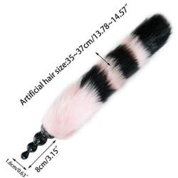 a-YUEYUE Funny Fox Faux Tail Amal Plug for Couples Cosplay,10 Colors Optional