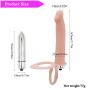 ARIRRA Strap On Dildo Double Penetration Clitorial Stimulation Penis Anal Dildo - Flesh Color